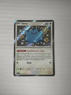 Pokemon TCG Ditto Holo Shiny Ultra Rare Card Paldean Fates Baby - Image 1