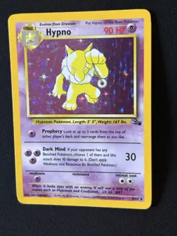 Pokemon TCG Hypno Fossil Holo Unlimited Rare Card 8/62 1999 WOTC Base Set - Image 2