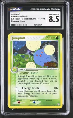 CGC 8.5 Jumpluff EX Team Rocket Returns 11/109 Reverse Holo Stamped Pokemon Card - Image 1