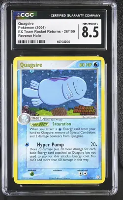 CGC 8.5 Quagsire EX Team Rocket Returns 26/109 Reverse Holo Stamped Pokemon Card - Image 1