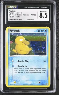 CGC 8.5 Psyduck EX Team Rocket Returns 70/109 Reverse Holo Stamped Pokemon Card - Image 1