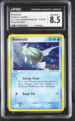 CGC 8.5 Remoraid EX Team Rocket Returns 73/109 Reverse Holo Stamped Pokemon Card - Image 1