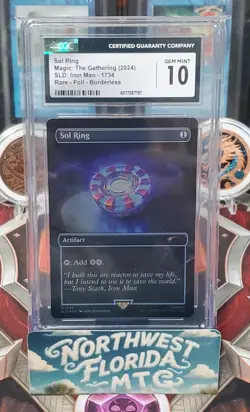 Graded MTG -CGC Gem Mint 10 - Secret Lair: Iron Man - Sol Ring (Foil) Borderless - Image 1
