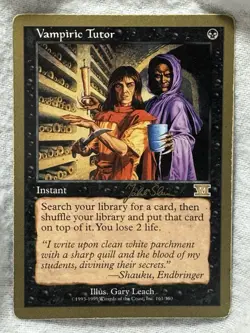 MTG - Vampiric Tutor - 1999 Jakub Slemr World Champ - LP - Free Shipping! - Image 1