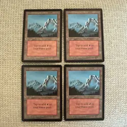 MTG Mountain (B) Limited Edition Beta Set of 4 Magic The Gathering Cards - Image 1