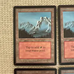 MTG Mountain (B) Limited Edition Beta Set of 4 Magic The Gathering Cards - Image 2
