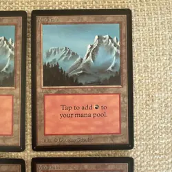 MTG Mountain (B) Limited Edition Beta Set of 4 Magic The Gathering Cards - Image 3