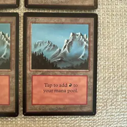 MTG Mountain (B) Limited Edition Beta Set of 4 Magic The Gathering Cards - Image 4