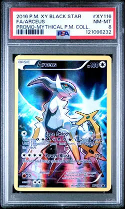 2016 POKEMON XY BLACK STAR PROMO MYTHICAL POKEMON COLL FULL ART/ARCEUS PSA 8 - Image 1