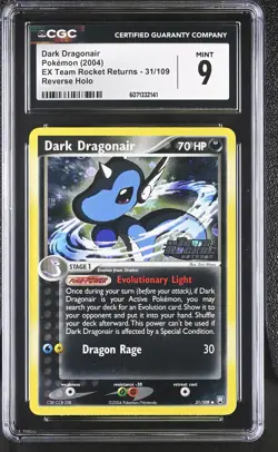 CGC 9 Dark Dragonair EX Team Rocket Returns 31/109 Reverse Holo Stamped Pokemon - Image 1