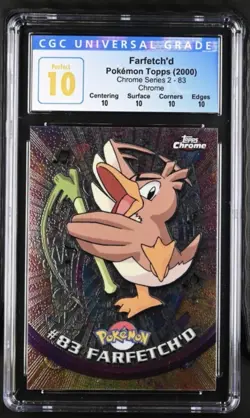 Pokemon 2000 Topps Chrome Farfetch'd #83 Series 2 CGC Perfect 10 POP 2!! 🤩 - Image 1
