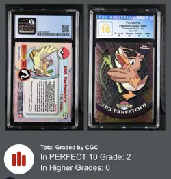 Pokemon 2000 Topps Chrome Farfetch'd #83 Series 2 CGC Perfect 10 POP 2!! 🤩 - Image 3