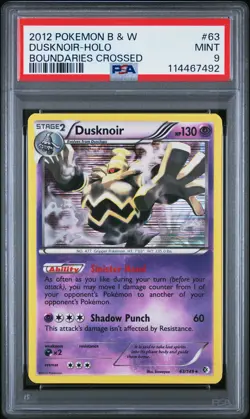 2012 POKEMON B&W BOUNDARIES CROSSED #63 DUSKNOIR-HOLO PSA 9 - Image 1