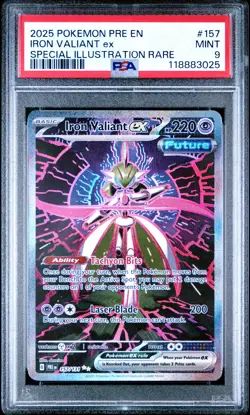 2025 POKEMON PRE EN-PRISMATIC EVOLUTIONS #157 IRON VALIANT EX PSA 9 - Image 1