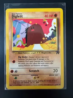 DIGLETT Team Rocket Set 52/82 Common Pokemon Card Unlimited NM/LP - Image 1