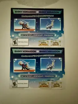 2x Shiny Koraidon & Miraidon GameStop Pokemon Scarlet Violet Code Cards Sent DM - Image 2