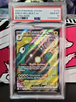 PSA 10 GEM MINT Bellibolt ex Pokemon Card #172 Ultra Rare Journey Together 2024 - Image 1