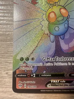 Pokemon TCG Butterfree VMAX Darkness Ablaze Holo Secret Rare Card 190/189 - Image 2