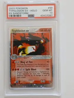 Pokemon Card Ex Sandstorm #99 Typhlosion EX Holo PSA 10 GEM MINT 2003 - Image 1
