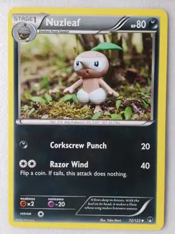 Nuzleaf 72/122 LP / VLP - Yuka Morii Clay Art - XYBreakpoint Pokemon Card - Image 1