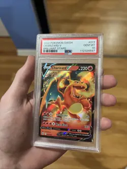 Charizard V Holo Card 017/172 Swsh09 Brilliant Stars PSA 10 Gem Mint - Image 1