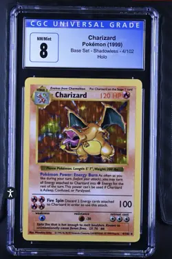 Pokemon TCG Charizard Base Set, Holo Shadowless Rare Card 4/102 - Image 1