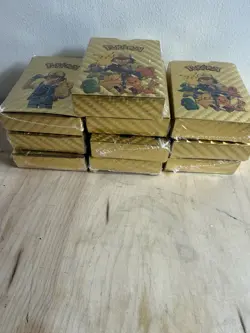 Lot of 10 X 55 Pcs Gold Foil Pokemon Cards Pack - VMAX GX TCG Rare Card Lot - Image 3