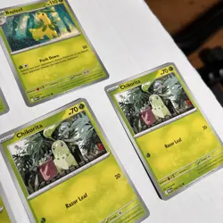 9 Cards Pokemon Mega Evolution 3 Stage Set - Meganium Bayleef Chikorita 010/132 - Image 2