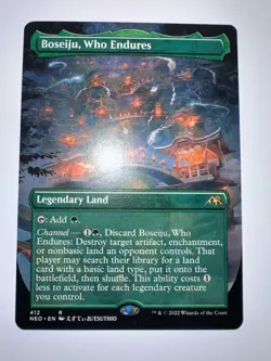 Boseiju, Who Endures- Kamigawa: Neon Dynasty-Borderless-Regular-MTG-NM-#412 - Image 1