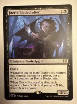 1x Faerie Bladecrafter - NM - Wilds of Eldraine Commander MTG - Image 1
