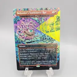 Beholder's Telekinetic Ray 1795 Borderless Rainbow Foil DnD Secret Lair MTG NM - Image 1