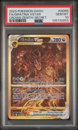 2023 POKEMON SWORD & SHIELD CROWN ZENITH SECRET FULL ART/GIRATINA VSTAR PSA 10 - Image 1