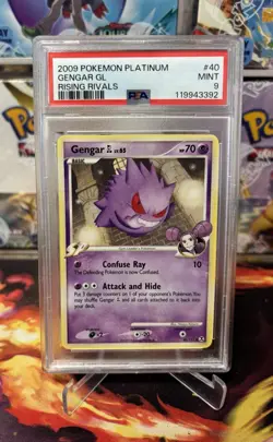 PSA 9 Gengar GL Lv.65 Platinum 40/111 Rising Rivals 2009 Pokemon TCG - Image 1