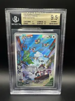 BGS 9.5 💫 2024 Pokemon TCG | Temporal Forces | Chatot 181/162 Illustration Rare - Image 1