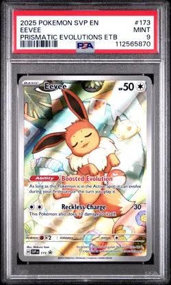 2025 POKEMON SVP EN-SV BLACK STAR PROMO #173 EEVEE PSA 9 - Image 1
