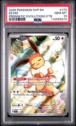 2025 POKEMON SVP EN-SV BLACK STAR PROMO #173 EEVEE PSA 10 - Image 1