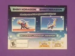 Pokemon Scarlet And Violet Serial Codes Shiny Koraidon or Miraidon UNSCRATCHED! - Image 1