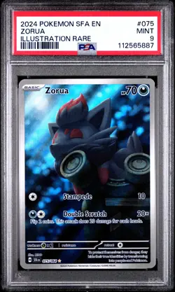 2024 POKEMON SFA EN-SHROUDED FABLE ILLUSTRATION RARE #075 ZORUA PSA 9 - Image 1
