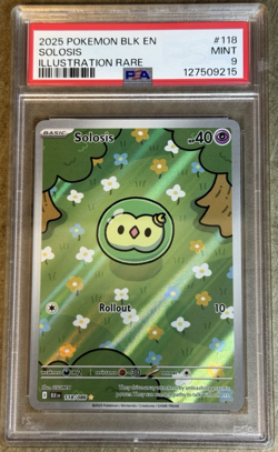 2025 POKEMON BLACK BOLT EN SOLOSIS ILLUSTRATION RARE #118 💎 PSA 9 - Image 1