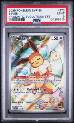 2025 POKEMON SVP EN-SV BLACK STAR PROMO #173 EEVEE PSA 9 - Image 1