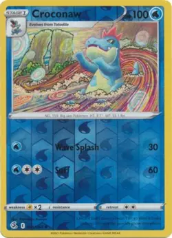 LP Pokemon Croconaw - 056/264 - Uncommon - Reverse Holo Lightly Played Fusion St - Image 1