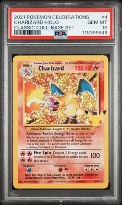 2021 POKEMON CELEBRATIONS CLASSIC COLL #4 CHARIZARD-HOLO PSA 10 - Image 1