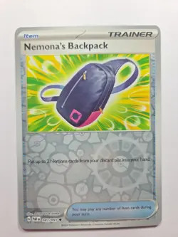 Nemona's Backpack 083/091 SV: Paldean Fates Uncommon Reverse Holo NM Pokemon Tcg - Image 1