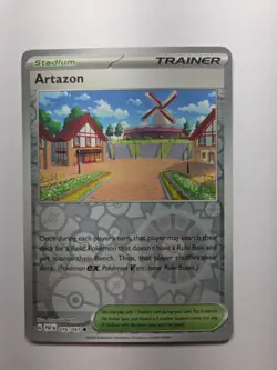 Artazon 076/091 Uncommon Reverse Holo Paldean Fates nm Nesr Mint Pokemon Tcg - Image 1