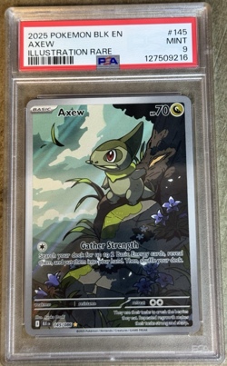 2025 POKEMON BLACK BOLT EN AXEW ILLUSTRATION RARE #145 💎 PSA 9 - Image 1