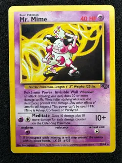 1999 WotC Pokemon Mr. Mime #22 Jungle Set Rare Vintage Non-Holo Rare Psychic - Image 1