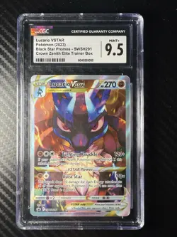2023 POKEMON SWSH BLACK STAR PROMO #291 FULL ART/LUCARIO VSTAR CGC 9.5 Mint + - Image 1