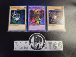 Yugioh | Red-Eyes Dark Dragoon, Dark Magician, Red-Eyes Black Dragon - Image 1