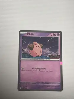 Cleffa SVP 037 Promo Pre-Release Obsidian Flames Stamped Holo Pokemon TCG Card - Image 1