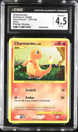 Charmander 101/100 Globe Printer Hickey Error! Pokemon Stormfront Card CGC 044 - Image 1